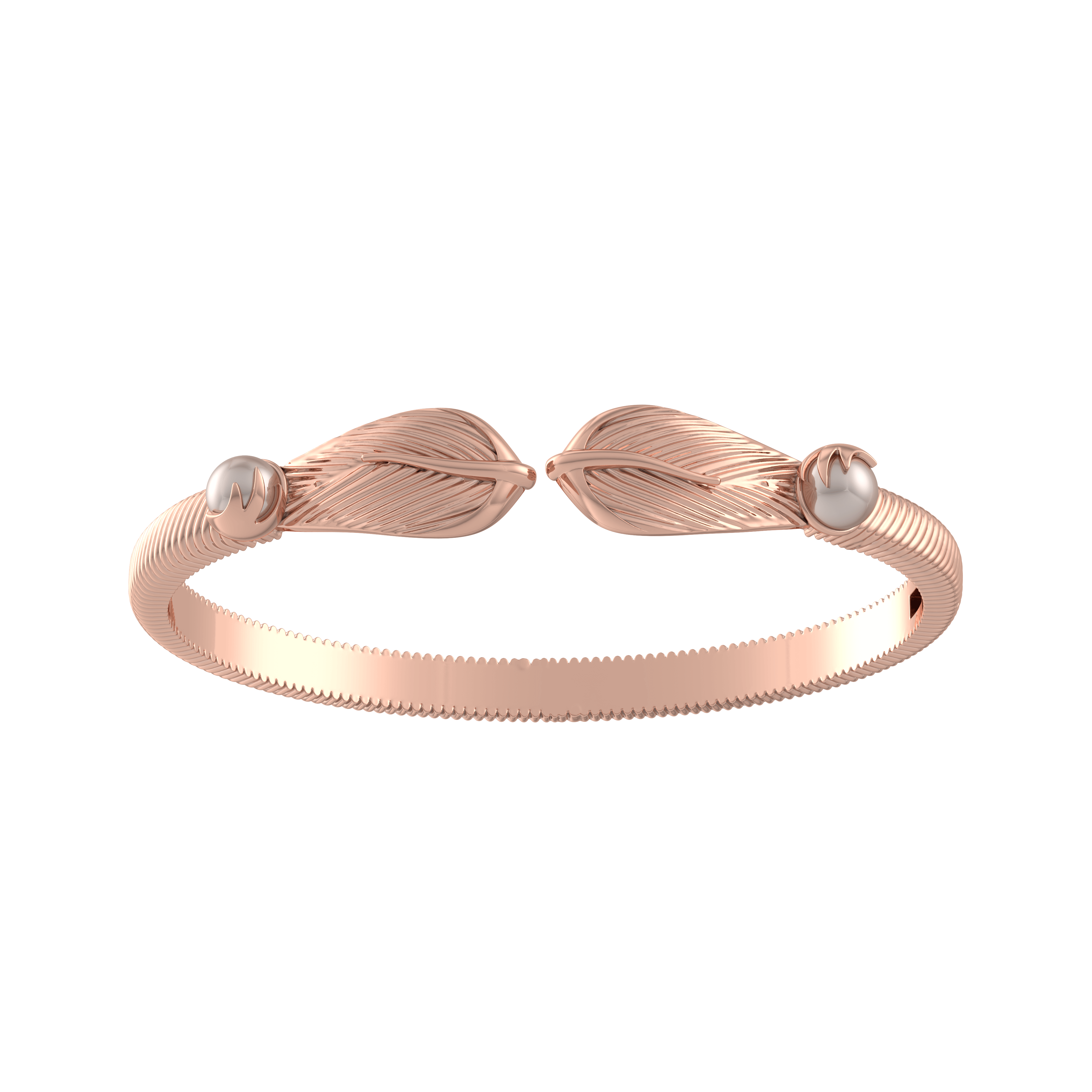Bracelet feuille en or 18 carats, en plaqué or ou platine sur de l’argent massif avec des perles d’eau douce - Fearless Jewellery